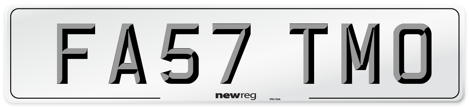 FA57 TMO Number Plate from New Reg
